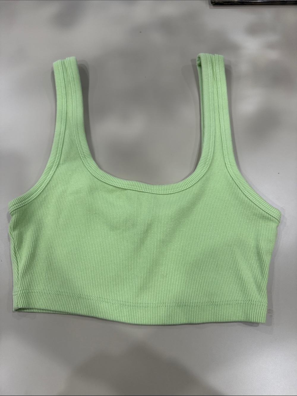 Zara light Green Scoop neck Crop Tank Top Sz S